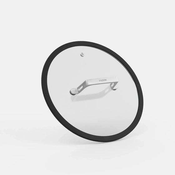 Fedő Meda 5.0 Pro, ø 26 cm - Üvegfedő szilikon peremmel, fekete