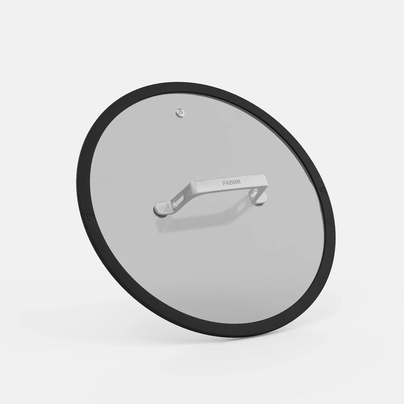 Fedő Meda 5.0 Pro, ø 28 cm - Üvegfedő szilikon peremmel, fekete