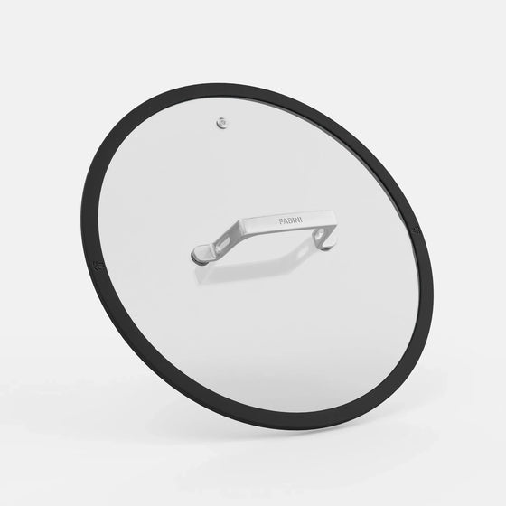 Fedő Meda 5.0 Pro, ø 30 cm - Üvegfedő szilikon peremmel, fekete
