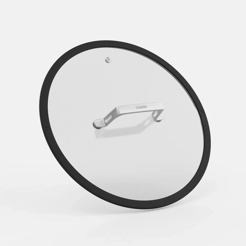 Fedő Meda 5.0 Pro, ø 30 cm - Üvegfedő szilikon peremmel, fekete