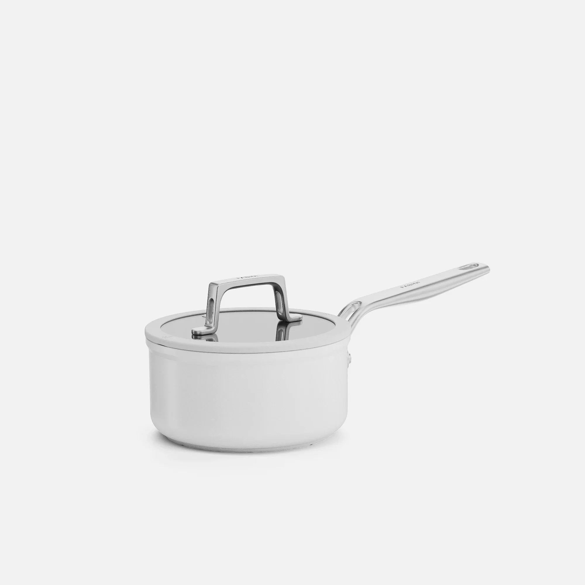 Nyeles lábas Meda 5.0 Pro, ø 16 cm (1,2 l) - Tapadásmentes nyeles lábas kerámia bevonattal fedővel, világosszürke