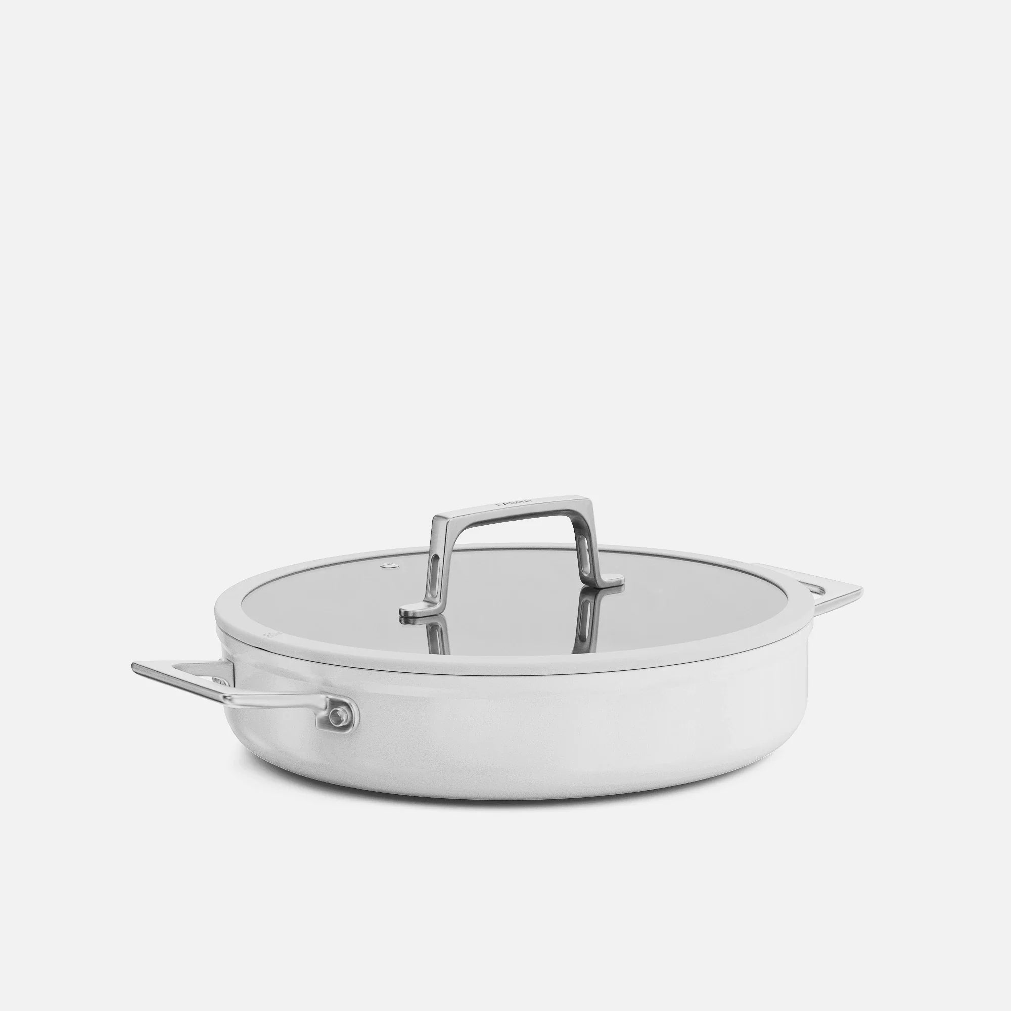 Tegame serpenyő Meda 5.0 Pro, ø 28 cm - Tapadásmentes serpenyő kerámia bevonattal fedővel, világosszürke