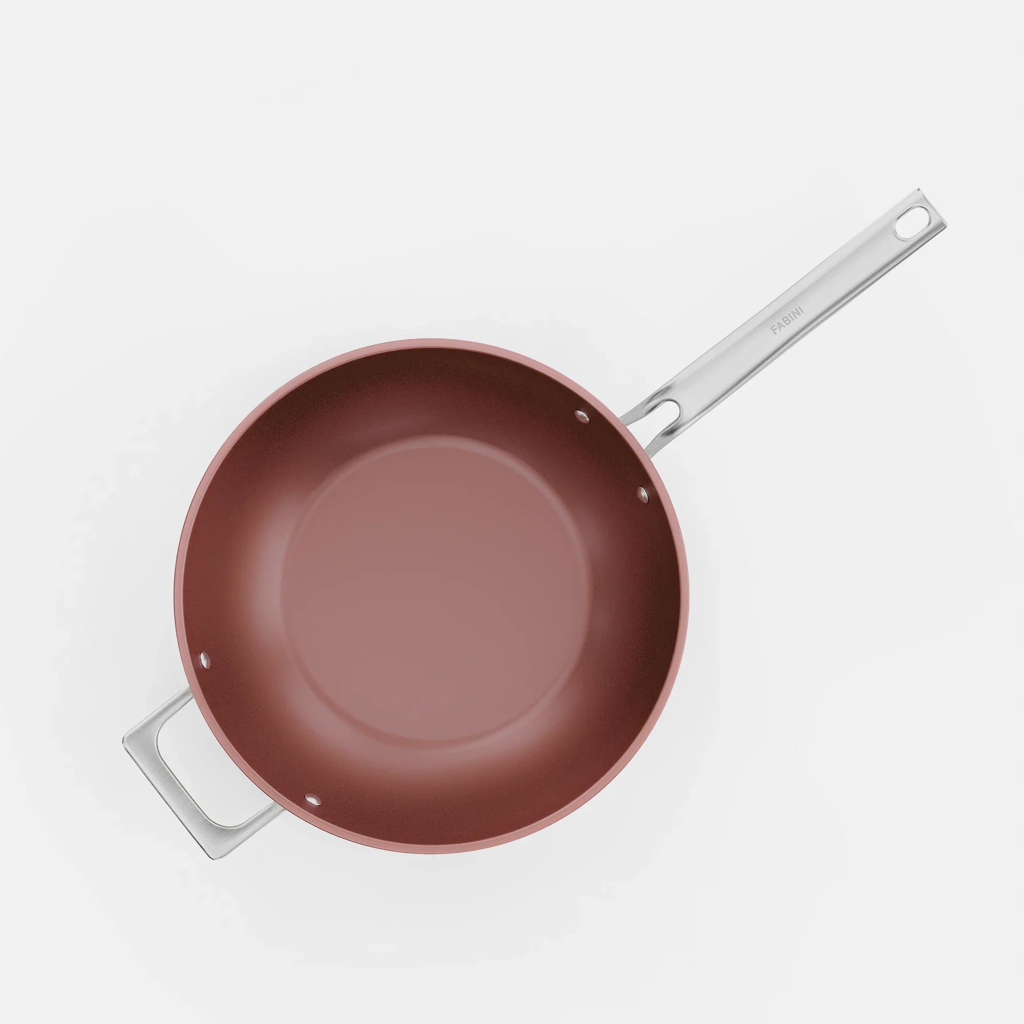 Wok serpenyő Meda 5.0 Pro, ø 28 cm - Tapadásmentes serpenyő kerámia bevonattal fedővel, barackrózsaszín