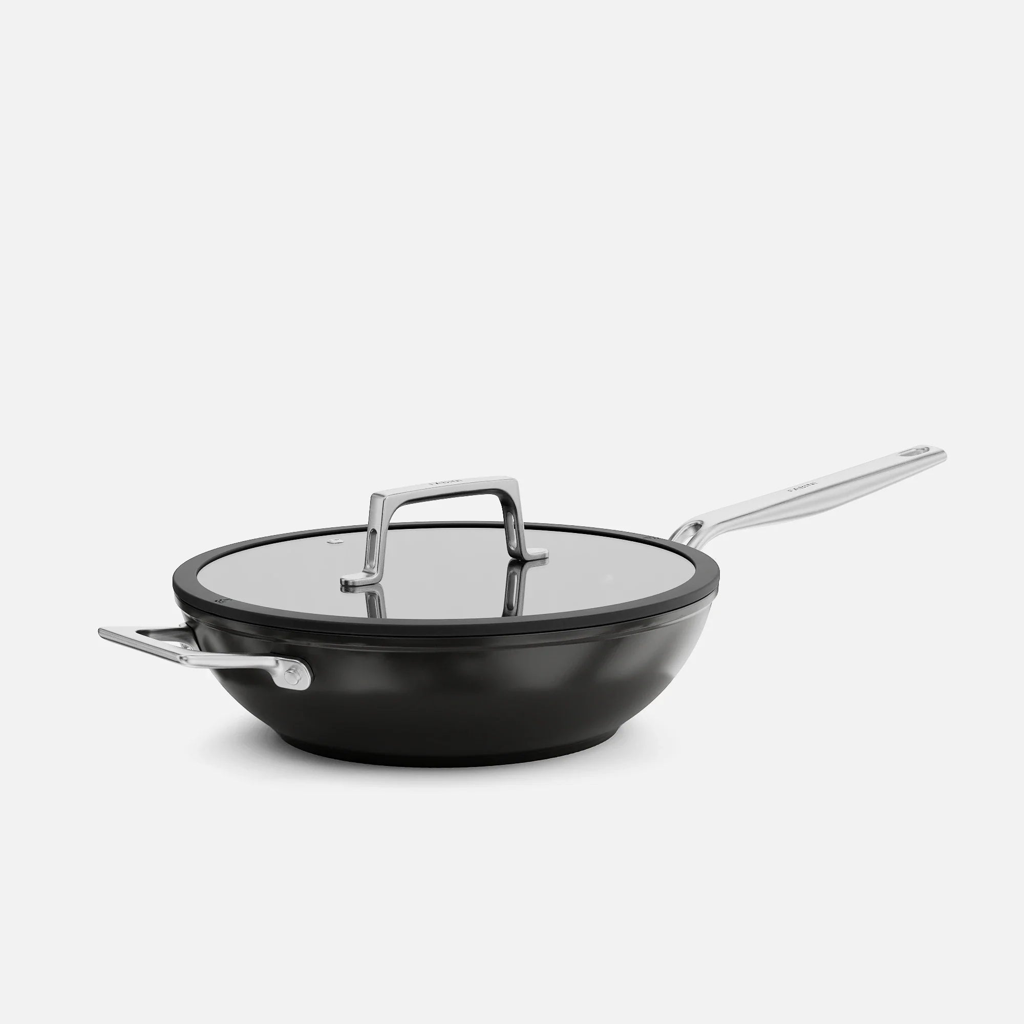 Wok serpenyő Meda 5.0 Pro, ø 28 cm - Tapadásmentes serpenyő kerámia bevonattal fedővel, fekete