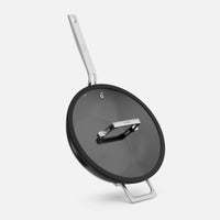 Wok serpenyő Meda 5.0 Pro, ø 28 cm - Tapadásmentes serpenyő kerámia bevonattal fedővel, fekete