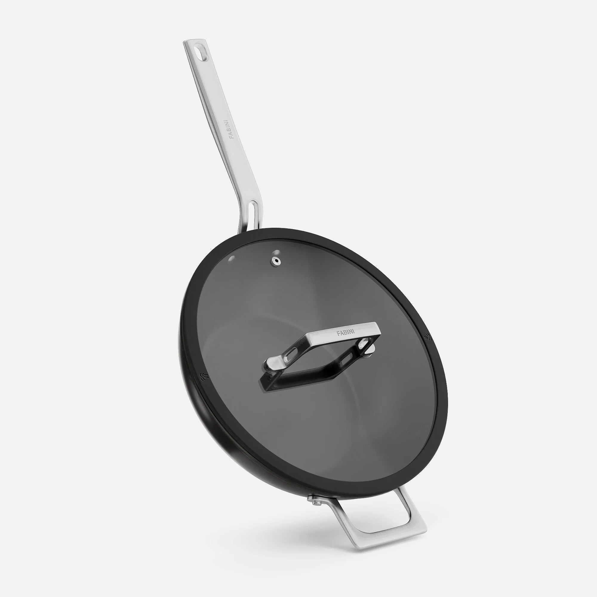 Wok serpenyő Meda 5.0 Pro, ø 28 cm - Tapadásmentes serpenyő kerámia bevonattal fedővel, fekete