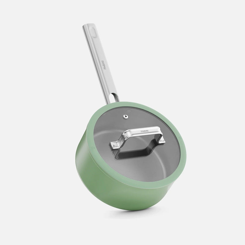 Nyeles lábas Meda 5.0 Standard, ø 20 cm (2,4 l) - Tapadásmentes kerámia bevonatú nyeles lábas fedővel, zsályazöld