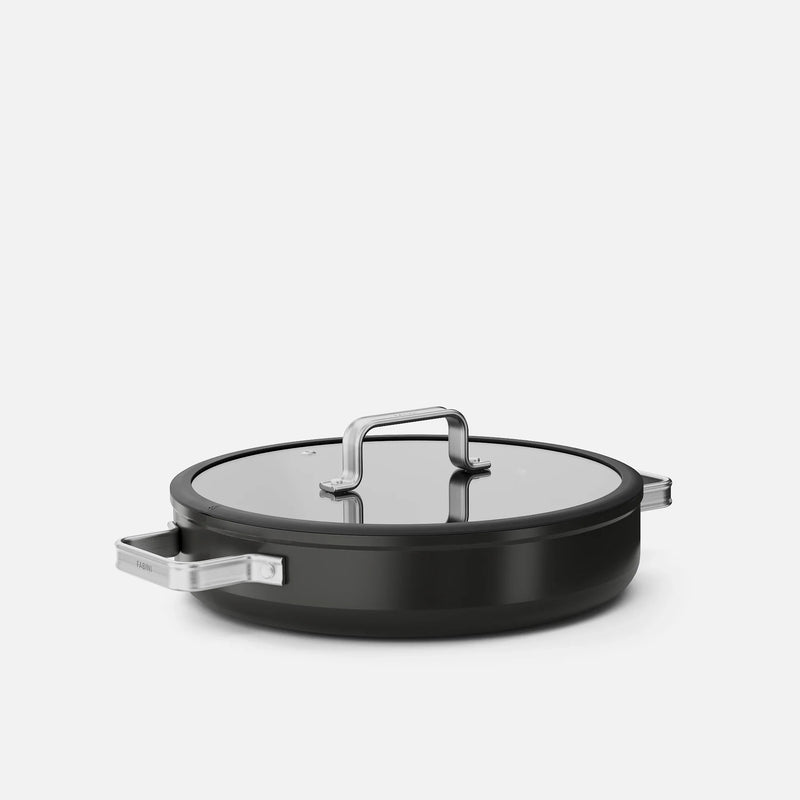 Tálaló tegame serpenyő Meda 5.0 Standard, ø 28 cm - Tapadásmentes kerámia bevonatú mély serpenyő fedővel, fekete