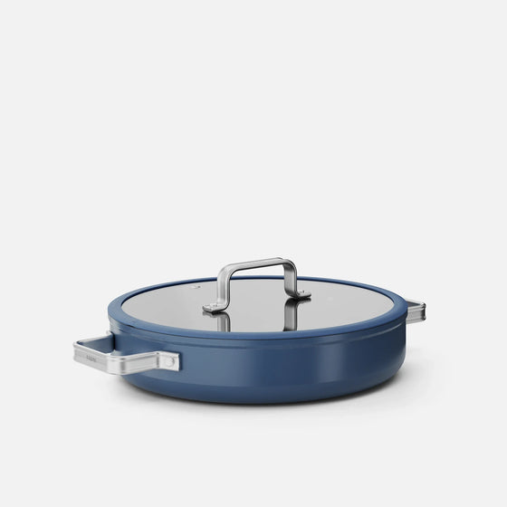 Tálaló tegame serpenyő Meda 5.0 Standard, ø 28 cm - Tapadásmentes kerámia bevonatú mély serpenyő fedővel, kék