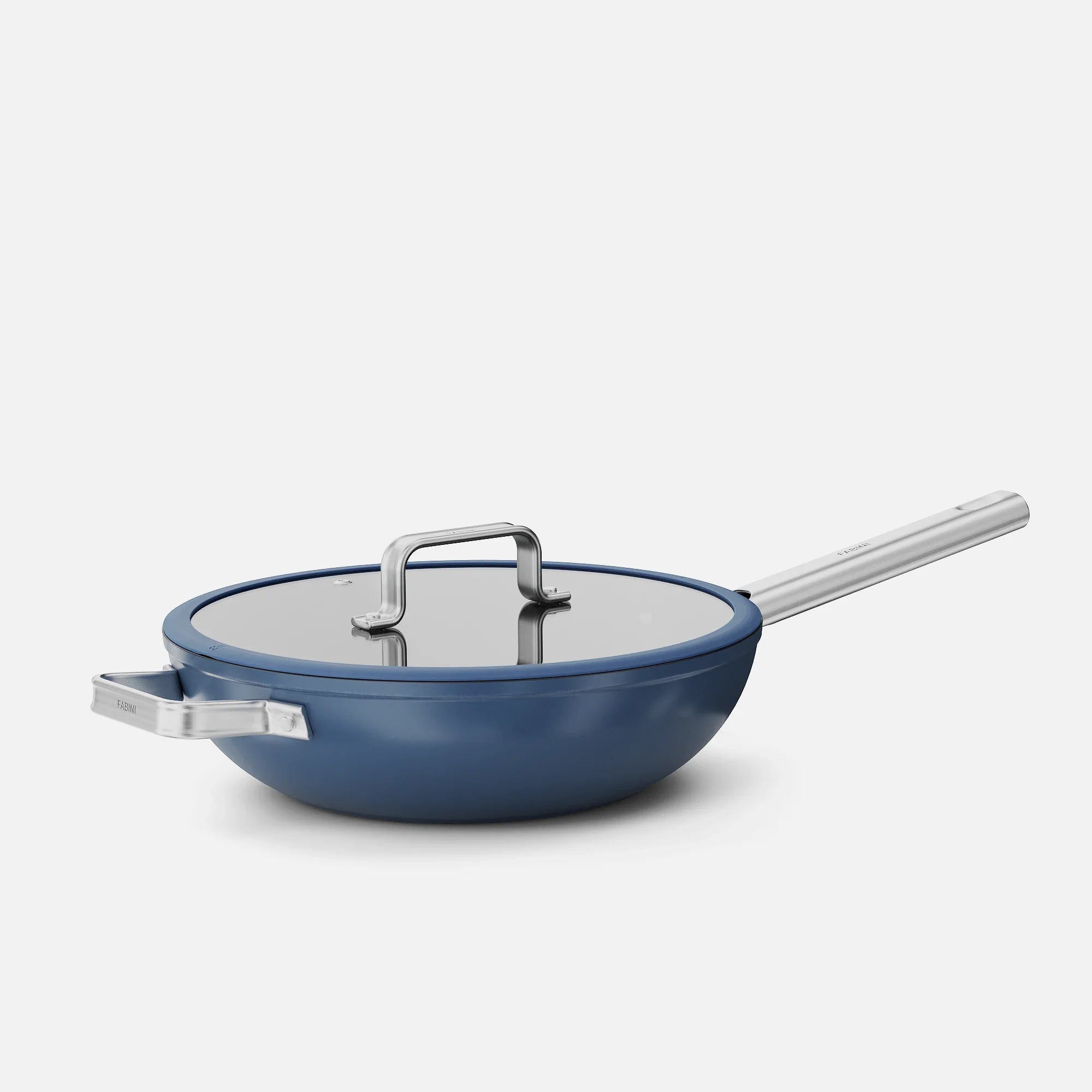 Wok serpenyő Meda 5.0 Standard, ø 28 cm - Tapadásmentes kerámia bevonatú serpenyő fedővel, kék