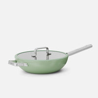 Wok serpenyő Meda 5.0 Standard, ø 28 cm - Tapadásmentes kerámia bevonatú serpenyő fedővel, zsályazöld