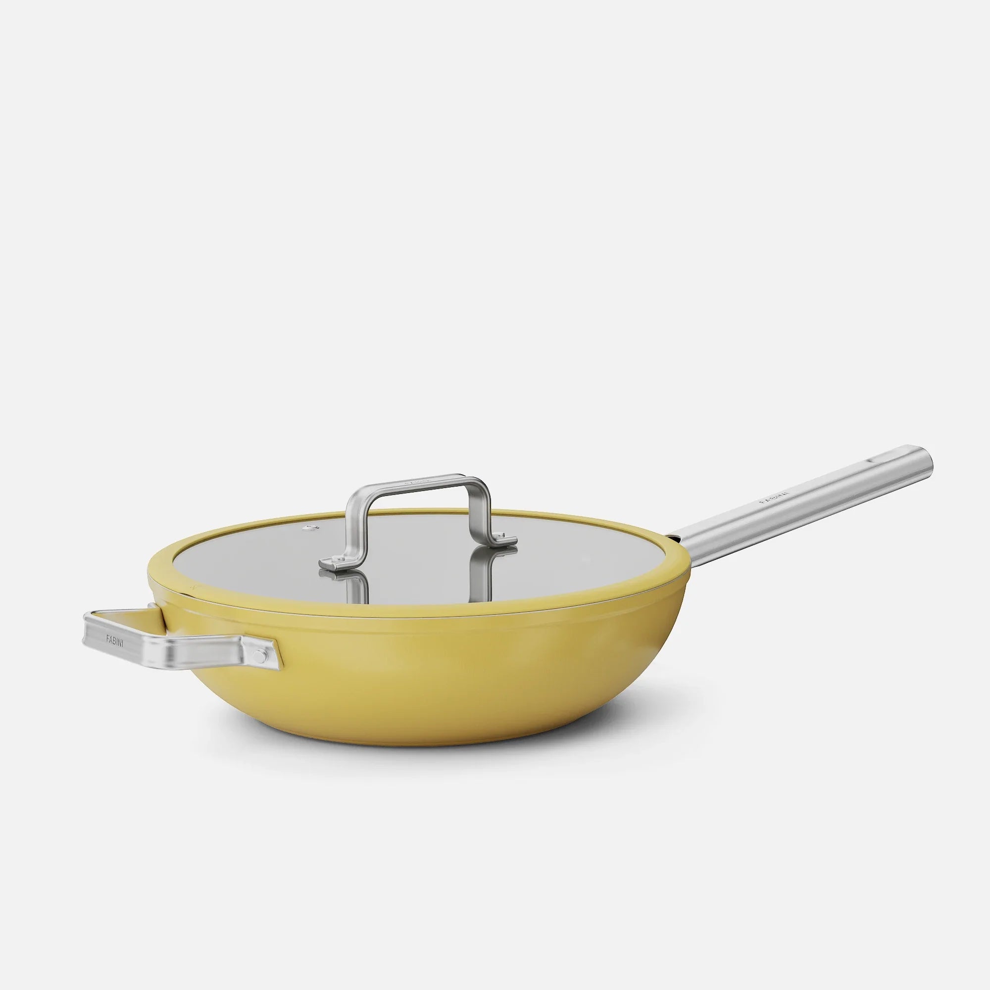 Wok serpenyő Meda 5.0 Standard, ø 28 cm - Tapadásmentes kerámia bevonatú serpenyő fedővel, sárga