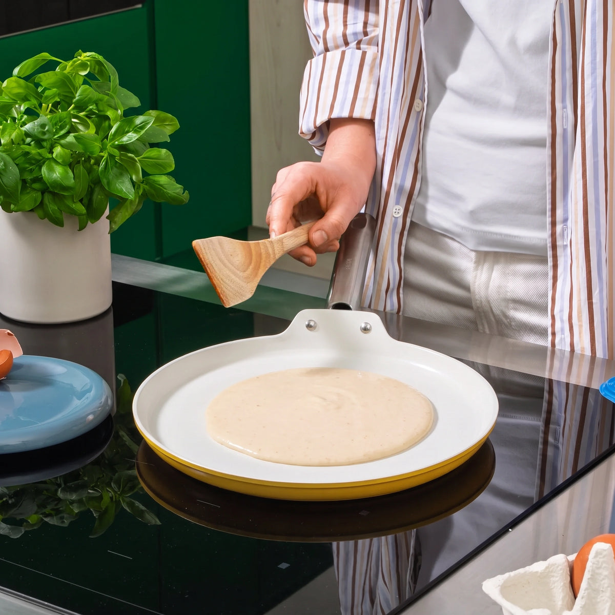 Palacsintasütő serpenyő Meda 5.0 Standard, ø 28 cm - Tapadásmentes kerámia bevonatú serpenyő fedő nélkül, sárga