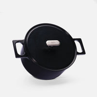 Lábas Mattia 3.0 Standard, ø 26 cm (5,5 l) - Zománcozott öntöttvas lábas fedővel, fényes fekete