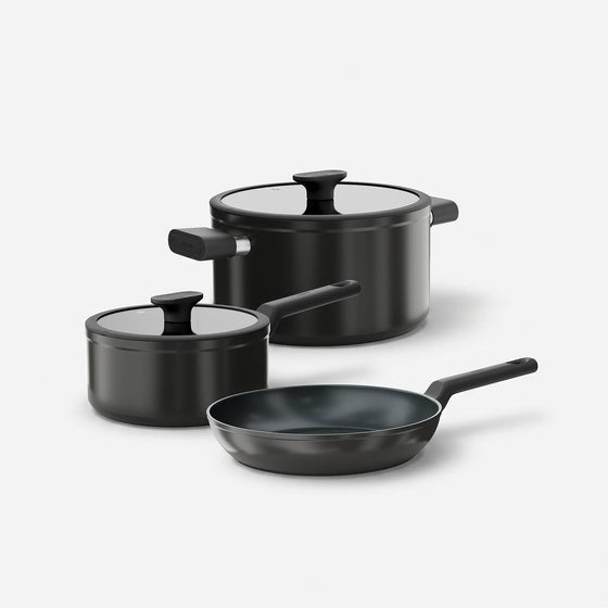 Edény szett Meda 5.0 Economy, 5 db - Edények tapadásmentes kerámia bevonattal, fekete