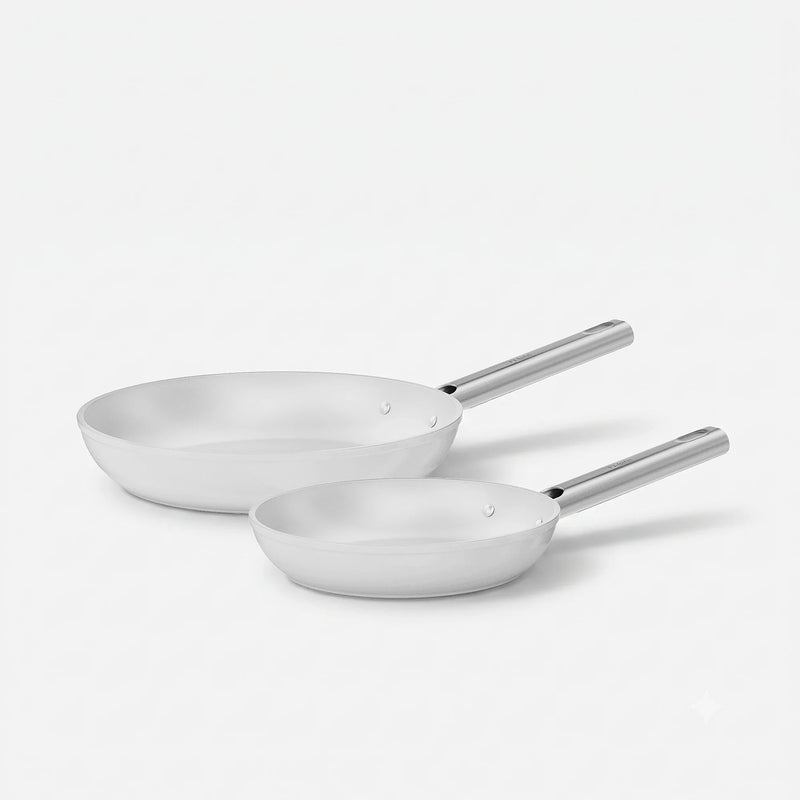 Serpenyő készlet Meda 5.0 Standard, ø 20 cm + ø 26 cm, 2 db - Tapadásmentes kerámia bevonatú serpenyők, krémszínű