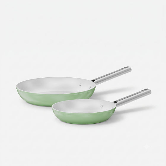 Serpenyő készlet Meda 5.0 Standard, ø 20 cm + ø 26 cm, 2 db - Tapadásmentes kerámia bevonatú serpenyők, zsályazöld