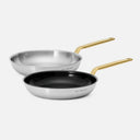 Serpenyő szett FABINI & Forejt, ø 26 cm, 2 db - Szegecs nélküli, rozsdamentes acél serpenyő + Többrétegű rozsdamentes acél serpenyő, tapadásmentes kerámia bevonattal