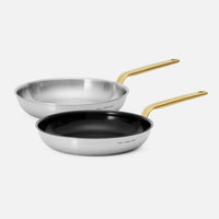 Serpenyő szett FABINI & Forejt, ø 26 cm, 2 db - Szegecs nélküli, rozsdamentes acél serpenyő + Többrétegű rozsdamentes acél serpenyő, tapadásmentes kerámia bevonattal