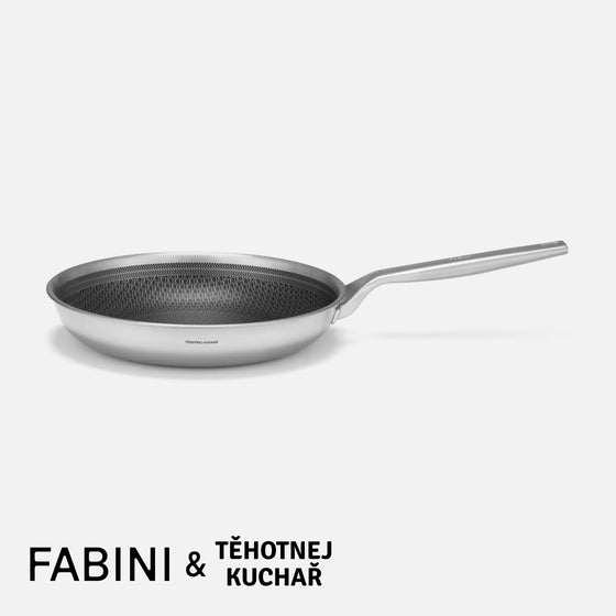 Hibrid serpenyő, ø 26 cm - Szegecs nélküli, többrétegű rozsdamentes acél serpenyő hibrid kerámia bevonattal, fedő nélkül