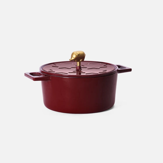 Karácsonyi lábas Mattia 3.0 Standard, ø 26 cm (5,5 l) - Zománcozott öntöttvas lábas fedővel, bordó