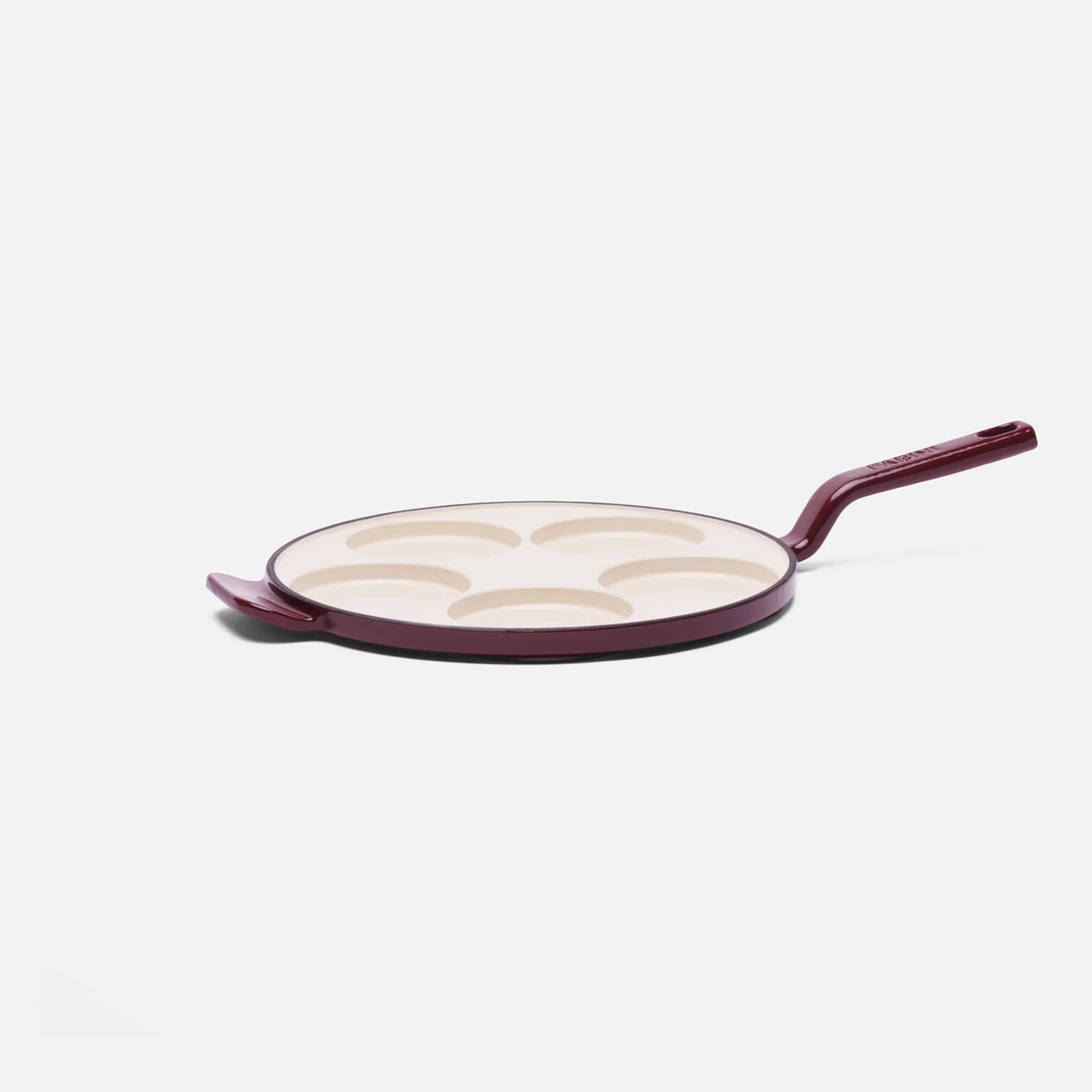 Karácsonyi amerikai palacsintasütő Mattia 3.0 Standard, ø 26 cm - Zománcozott öntöttvas serpenyő 5 amerikai palacsintához, bordó